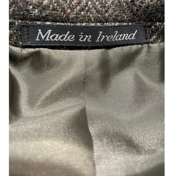 EUC - Vintage Donegal II Irish Wool Moss Herringbone Tweed Blazer - Picture 6 of 7